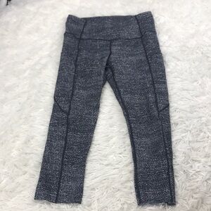 Lululemon Fast & Free Crop II (Nulux 19"") Salt Alpine White Black